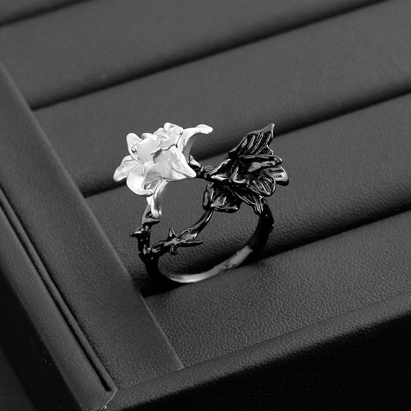 Wholesale Black and white mandala French ring